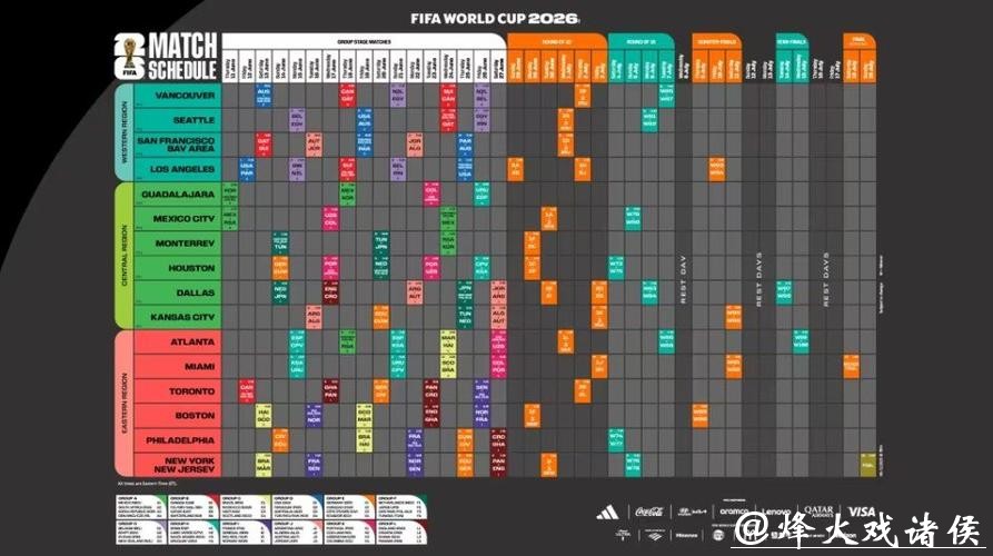 2026世界杯完整比赛时间安排 2026世界杯完整比赛时间安排